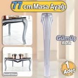 Badem10 Sütun Masa Dresuar Ayağı 77 cm Plastik Ayak Gümüş Gri Mutfak Yemek Masası Mobilya Ayakları Gümüş Gri