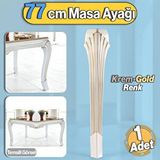 Badem10 Sütun Masa Dresuar Ayağı 77 cm Plastik Ayak Krem Altın Mutfak Yemek Masası Mobilya Ayakları Gold