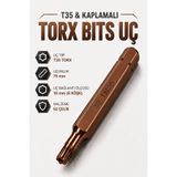Badem10 T35 Torx 75 Mm Mıknatıslı Uzun Bits Uç 10 mm Altıgen S2 Çelik Kaplama Matkap Tornavida Vidalama Ucu