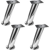 Badem10 Tablalı Dereceli (4 Adet) Ayarlanabilir 15 cm Krom Metal Baza Tv Ünitesi Koltuk Mobilya Ayağı (+2cm) - 65754754dd