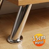 Badem10 Tablalı Dereceli Ayarlanabilir (15 Cm) Krom Metal Baza Tv Ünitesi Koltuk Mobilya Ayağı (+2cm) - 645646yjyu - 664564821