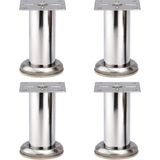Badem10 Tablalı Krom Metal 8 cm Gümüş 4 Adet Mobilya Ayağı Modern Koltuk Kanepe Tv Ünite Ayağı Ayakları - 8976856tert