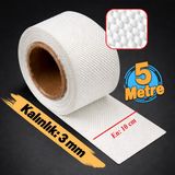 Badem10 Takviyeli Amyant Lifli 5 Metre En: 10 cm Kalınlık: 3 mm Cam Elyaf Sargı Bezi Isı Yalıtım Yanmaz Bant - Beyaz