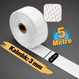 Badem10 Takviyeli Lifli (2 Metre) En: 5 cm Kalınlık: 3 mm Cam Elyaf Ekzoz Sargı Bezi Isı Yalıtım Yanmaz Bant - Beyaz
