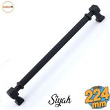 Badem10 Talas 224 mm Çizgili Siyah Metal Kulp Mobilya Çekmece Mutfak Dolabı Dolap Kulpları Kulb 22.4 cm