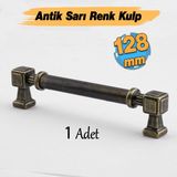 Badem10 Talas Antik Sarı Eskitme Metal 128 mm 12.8 cm Mobilya Mutfak Çekmece Dolap Kulpu Kulbu Kulpları