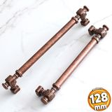 Badem10 Talas Eskitme Antik Bakır Düz Metal 128 mm 12.8 cm Mobilya Mutfak Dolabı Dolap Kulpu Kulbu Kulpları