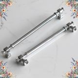 Badem10 Talas Krom Düz Metal Kulp 224 mm Mobilya Mutfak Çekmece Dolabı Dolap Kulpları Kulpu Kulbu
