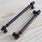 Badem10 Talas Mat Siyah Çizgili Metal Kulp 192 mm 19.2 cm Mutfak Dolap Çekmece Mobilya Dolabı Kapak Kulpları Kulb