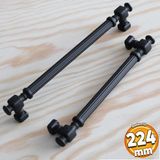 Badem10 Talas Mat Siyah Çizgili Metal Kulp 224 mm 22.4 cm Mobilya Mutfak Dolap Çekmece Dolabı Kapak Kulpları Kulb