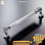 Badem10 Talas Metal Gümüş Kulp 160 mm -16 cm Mobilya Çekmece Mutfak Dolabı Dolap Kapak Kulpu
