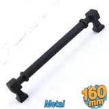 Badem10 Talas Siyah Renk Metal Kulp 160 mm Mutfak Dolap Çekmece Mobilya Dolabı Kapak Kulpları 16 cm
