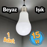 Badem10 Tasarruflu Ampul 15 W Led Lamba Beyaz E27 Duy 1460 Lümen Uzun Ömürlü 220 Volt Elektrik 1 Adet