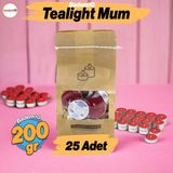 Badem10 Tealight Mum 200 gr Dekoratif Mumu Kandil Hediyelik Fitilli Mumlar Şamdan Kırmızı Çilek Kokulu - Açık Pembe - 1 Adet
