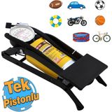 Badem10 Tek Pistonlu Ayak Tipi Pompa 22 cm Yükseklik Lastik Şambrel Şişirme Pompası