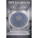 Badem10 Tepe Duş Başlığı Krom Paslanmaz Çelik Yağmur Etkili Geniş Başlık Banyo Duş Sprey Başlığı