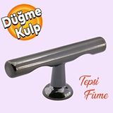 Badem10 Tepsi Düğme Dolap Mobilya Mutfak Dolabı Çekmece Dolap Kapak Kulpu Kulpları Kulbu Metal Kulp Füme