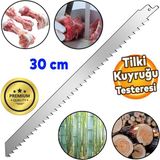 Badem10 Tilki Kuyruğu Kılıç Et Kemik Kesme Testeresi Paslanmaz Çelik Bıçak Buz Kesme Bıçağı Ağzı Ucu 30 cm