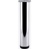 Badem10 Tombul Krom 41 cm Gümüş 60 mm Metal Sehpa Masa Ayağı Tekli Mobilya Destek Yükseltici Ayak Modeli - 545465499