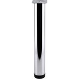 Badem10 Tombul Krom 71 cm Gümüş Metal Sehpa Masa Ayağı Tekli Dayanıklı Mobilya Destek Yükseltici Ayak Modeli
