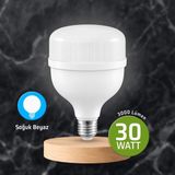 Badem10 Torch Kristal LED Ampul 30 Watt Yüksek Aydınlık Sunan Soğuk Beyaz Ampül 3000 Lümen Güçlü Işık - 50 - 60 W