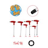 Badem10 Tork Alyan Tornavida Seti Çelik ve Mıknatıslı T10 T15 T20 T25 T30 T40 Saplı İki Yön Uç 6 'lı Set