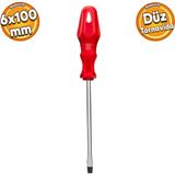 Badem10 Tornavida Düz Tornavida Kırmızı Plastik Sap 6 x 100 mm