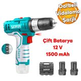 Badem10 Total Çift Akülü Darbeli Vidalama Matkap 12 V Lİ-ON 1500 mAh