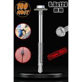 Badem10 Trapez Çatı Vidası 5.5x120 mm Paket 100 ADET Matkap Uçlu Sac Akıllı Vida Çatı Panel Metal Ağaç Vidas