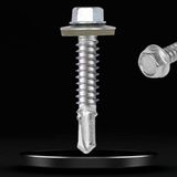 Badem10 Trapez Çatı Vidası 5.5x32 mm Paket 100 ADET Matkap Uçlu Sac Akıllı Vida Çatı Panel Metal Ağaç Vidası