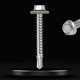 BADEM10 Trapez Çatı Vidası 5.5X50 mm Paket 100 Adet Matkap Uçlu Sac Akıllı Vida Çatı Panel Metal Ağaç Vidası - 000-Siyah