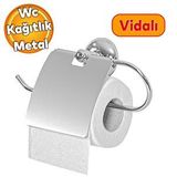 Badem10 Tuvalet Kağıtlık Aparat Kapalı WC Kağıt Standı Paslanmaz Metal Sağlam Vidalı Krom Renk