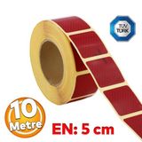 Badem10 Tüvtürk Onaylı Kırmızı Kesik Reflektörlü Bant Gece Parlayan En 5 cm 10 mt Ikaz Fosforlu Reflektif