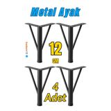 Badem10 Üçgen 12 cm Siyah 4 ADET Metal Mobilya Ayağı Modern Koltuk Kanepe Dayanıklı Tv Ünite Ayağı Ayakları