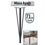 Badem10 Üçgen 71 cm Siyah Metal Masa Sehpa Ayağı Dayanıklı Mobilya Destek Yükseltici Ayak Modern Tasarım