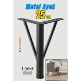Badem10 Üçgen Siyah Metal 25 cm Mobilya Ayağı Modern Koltuk Kanepe Dayanıklı Tv Ünitesi Ayağı Ayakları