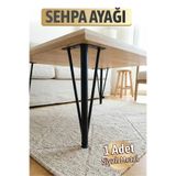 Badem10 Üçgen Siyah Metal 41 cm Mobilya Ayağı Sehpa İçin Dayanıklı Metal Mobilya Ayağı Ayakları