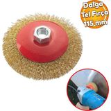 Badem10 Ugr Konik Dalga Telli Daire Vidalı Fırça 115 mm Kir Pas Boya Kazıma Temizleme Zımparalama Taşlama