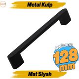 Badem10 Uhud Kulp 128 mm Siyah Metal Mutfak Mobilya Çekmece Mutfak Dolap Dolabı Kulpları Kapak Kulbu 12.8 cm