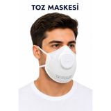 Badem10 Ventilli Konik Toz Maskesi Yüksek Konforlu Tasarım Toz ve Partiküllere Karşı İş Güvenliği Maskesi
