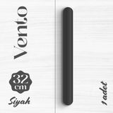 Badem10 Vento Mat Siyah Düz Çekmece Kulp 320 mm Uzun Metal Dolap Gardırop Mutfak Banyo Kulbu Modern Tasarım