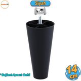 Badem10 Vidalı Aparat Dahil Düz 14 Cm Siyah Plastik Mobilya Yükseltici Koltuk Kanepe Baza Ayağı