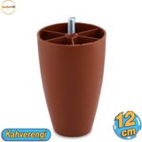 Badem10 Vidalı Oval Plastik Ayak 12 Cm Kahve Mobilya Yükseltici Yükseltme Koltuk Kanepe Baza Ayağı