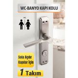 Badem10 WC Banyo İç Kapı Kendinden Kilitli Kol Kolu Aynalı Sola Açılır Kapılar Uygun Kapı Kolları 1 Takım