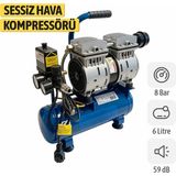 Badem10 Yağsız FACEWS06 Sessiz Kompakt Kolay Taşınabilir Tekerleksiz Hava Kompresörü 6 Litre