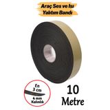 Badem10 Yapışkanlı (10 METRE) En:30 Mm Kalınlık:4 Mm Araç Oto Ses Isı Yalıtım Izolasyon Bandı Bant Malzemesi