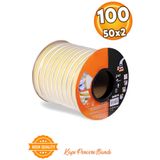 Badem10 Yapışkanlı 50X2=100 Metre (BEYAZ) Kapı Pencere Bandı Fitili Soğuk İzolasyon Kauçuk Bantları