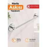Badem10 Yapışkanlı Banyo Havluluk Bornoz Askısı Tutacağı Asacağı Asma Metal Krom Askılık Askılığı 42 Cm