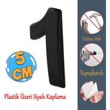 Badem10 Yapışkanlı Kapı Numarası Küçük Boy 50 mm 5 cm Numara 1 Rakam Bir Sayısı Siyah Renk Numaralar 1 Adet