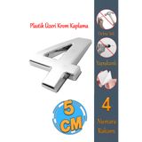 Badem10 Yapışkanlı Kapı Numarası Küçük Boy 50 mm 5 cm Numara 4 Rakam Dört Sayısı Krom Renk Numaralar 1 Adet